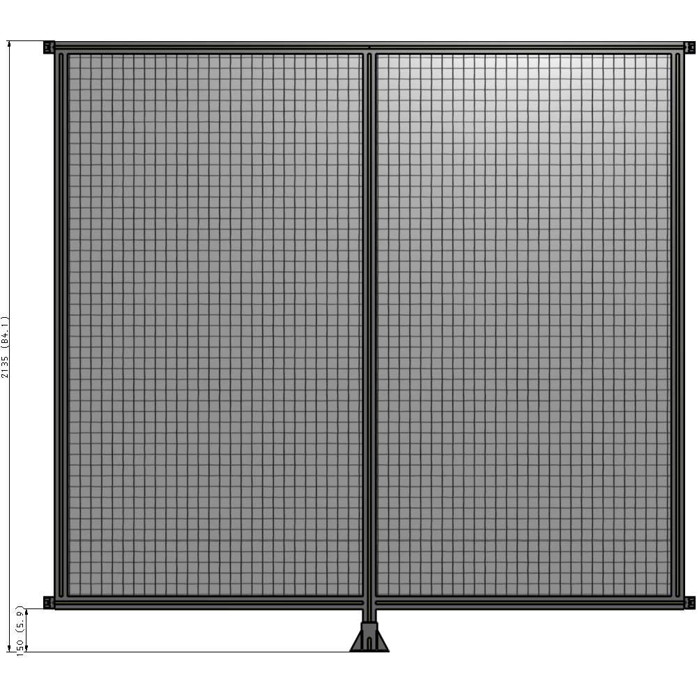 B7-2135-2200-0150-HYMFK DOUBLE PANEL-LEG IN CENTER AND HINGE CONNECTORS 2135MM X  2200MM  1" MESH, AS A KIT