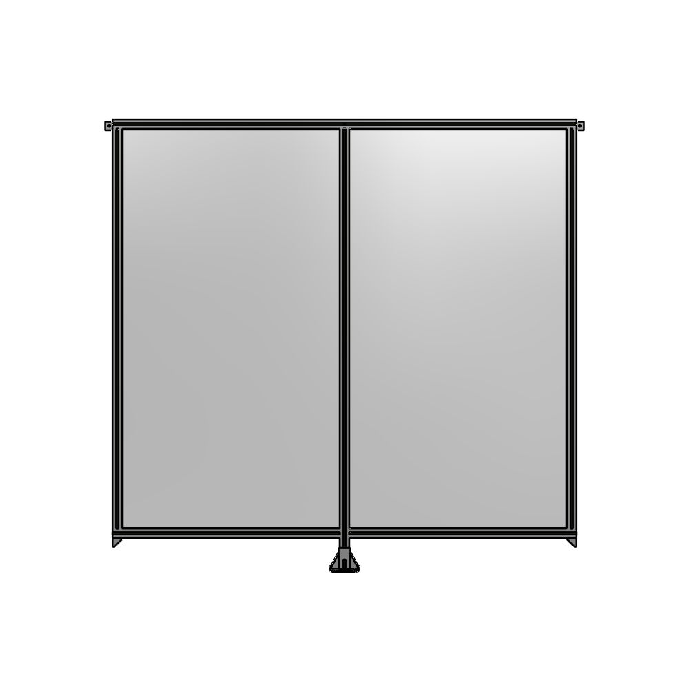 DOUBLE PANEL-LEG IN CENTER AND TIE PLATE CONNECTORS 2135MM X  2200MM  1/4" POLYCARB, ASSEMBLED