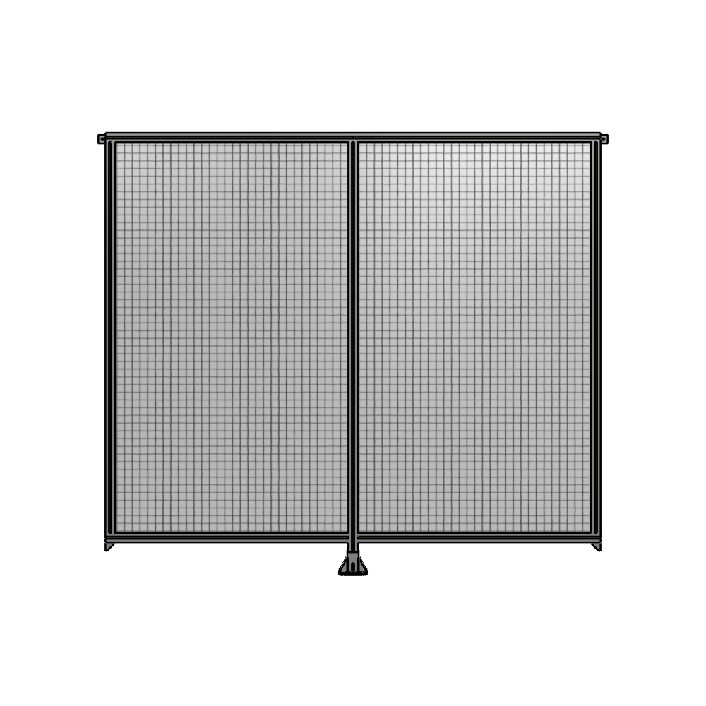 DOUBLE PANEL-LEG IN CENTER AND TIE PLATE CONNECTORS 2135MM X 2400MM  1" MESH, FULLY ASSEMBLED