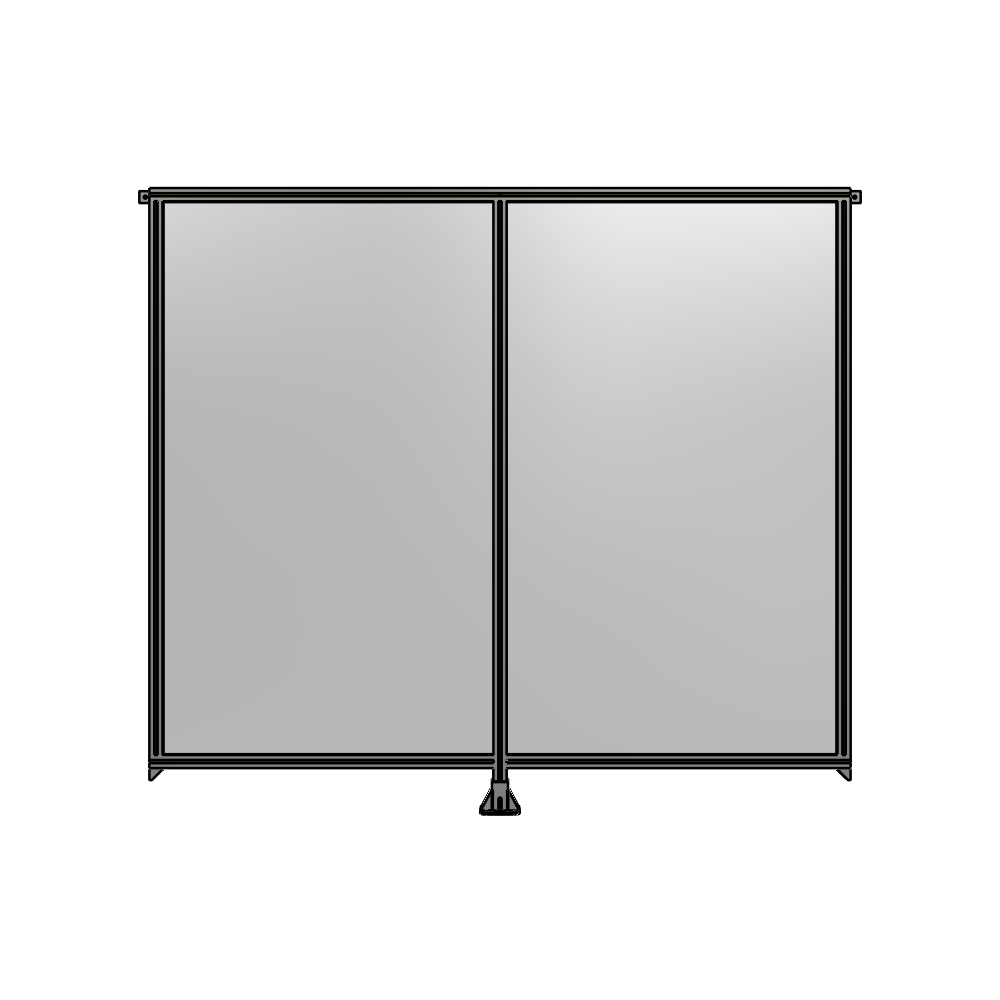 DOUBLE PANEL-LEG IN CENTER AND TIE PLATE CONNECTORS 2135MM X 2400MM  1/4" POLYCARB, ASSEMBLED