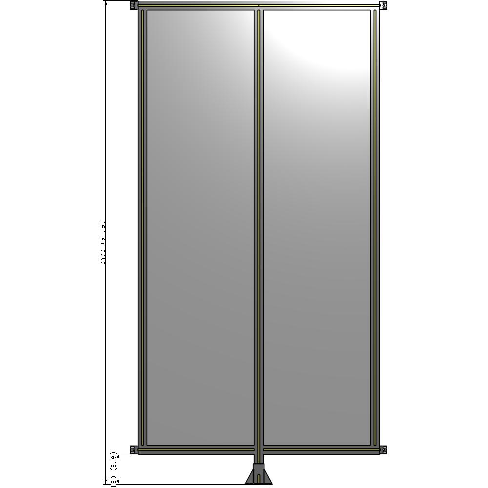 B7-2400-1200-0150-HYPFK DOUBLE PANEL-LEG IN CENTER AND HINGE CONNECTORS 2400MM X 1200MM  1/4" POLYCARBONATE, AS A KIT