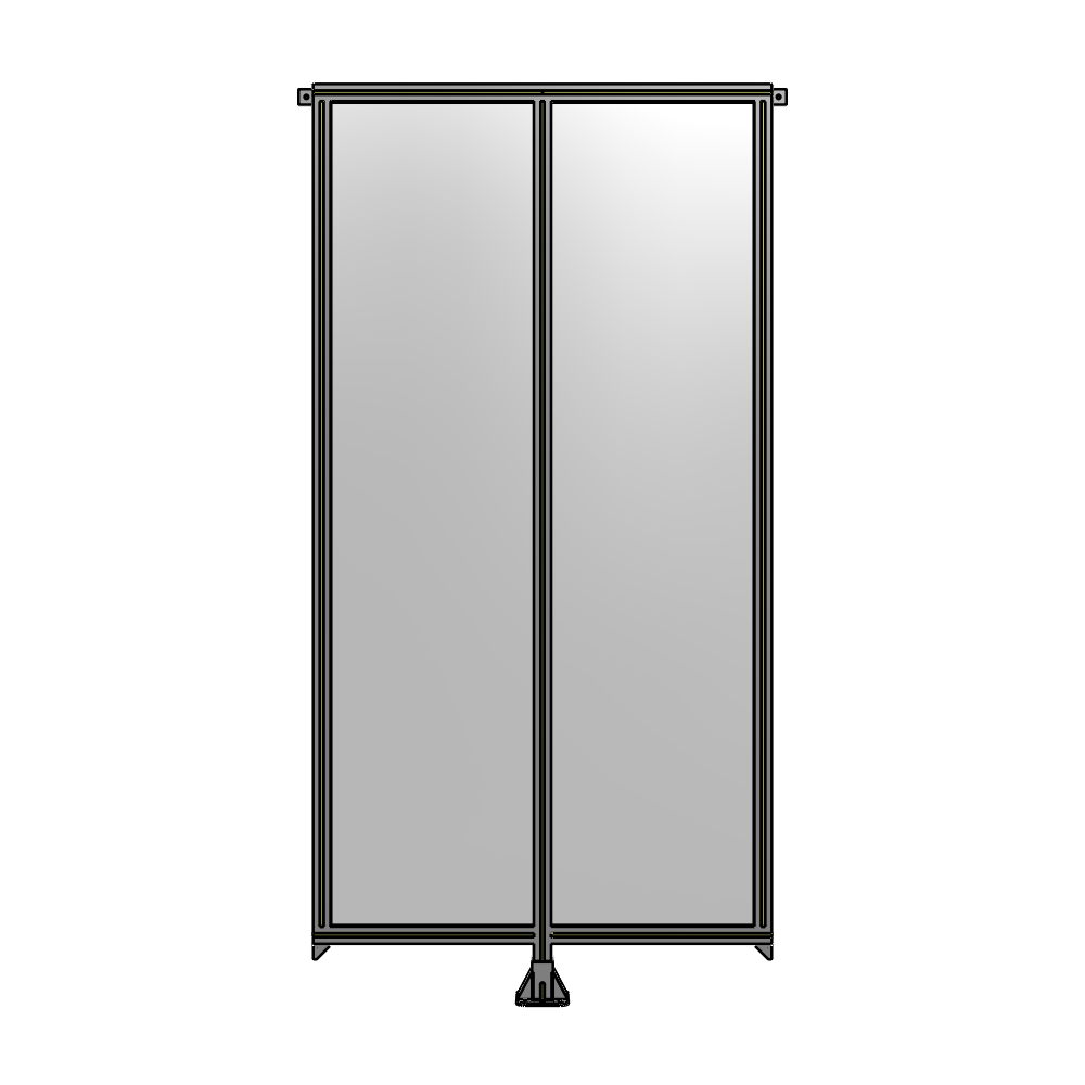 DOUBLE PANEL-LEG IN CENTER AND TIE PLATE CONNECTORS 2400MM X 1200MM  1/4" POLYCARB, ASSEMBLED