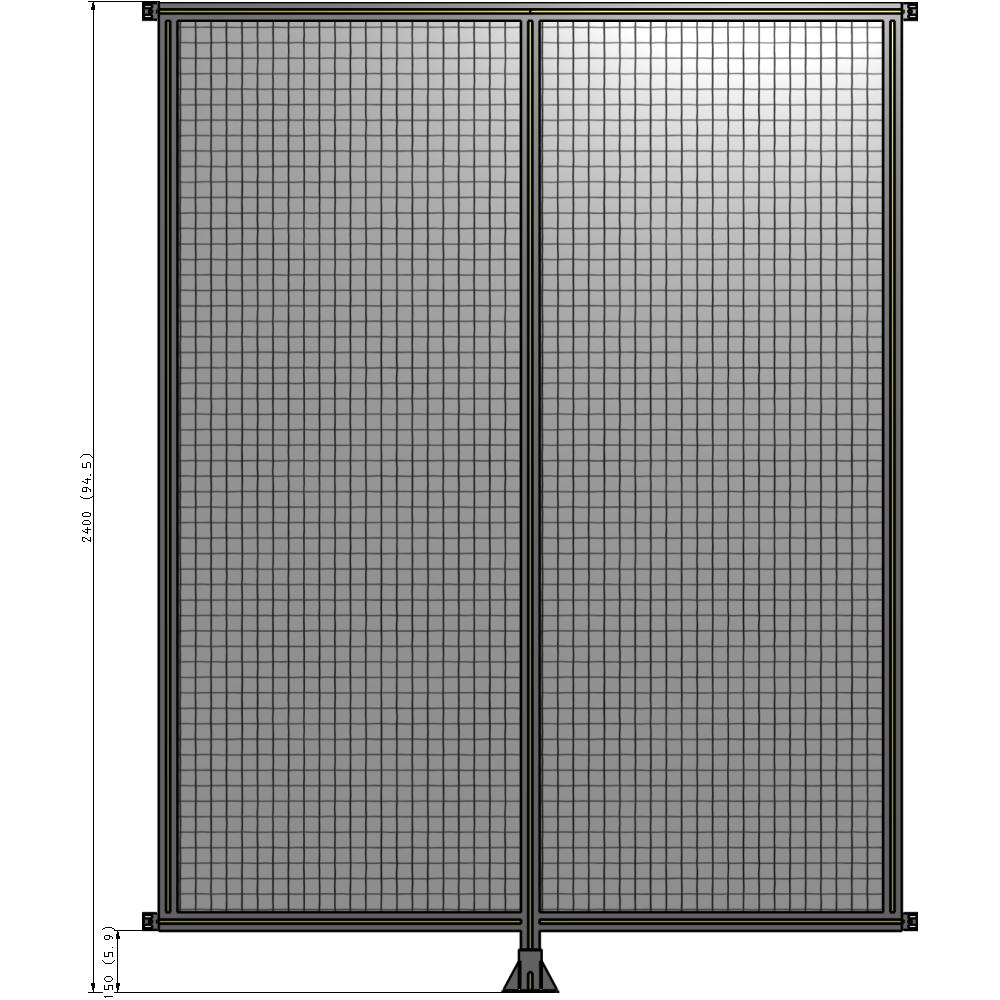 B7-2400-1800-0150-HYMFK DOUBLE PANEL-LEG IN CENTER AND HINGE CONNECTORS 2400MM X 1800MM  1" MESH, AS A KIT