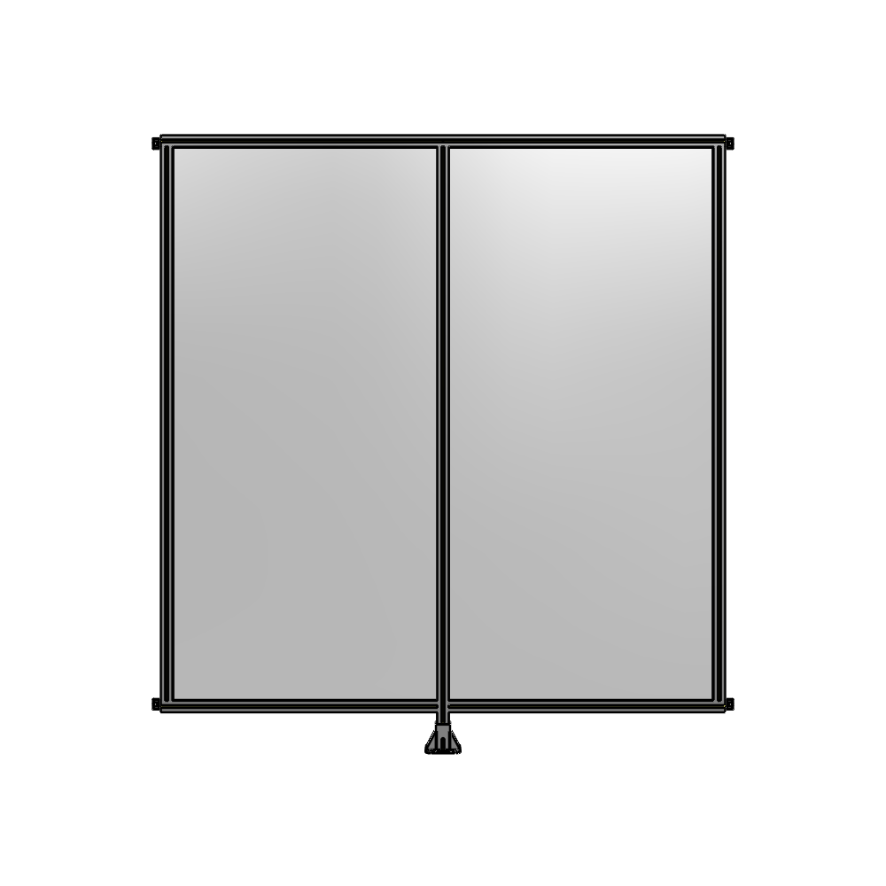 DOUBLE PANEL-LEG IN CENTER AND HINGE CONNECTORS 2400MM X 2200MM  1/4" POLYCARBONATE, ASSEMBLED