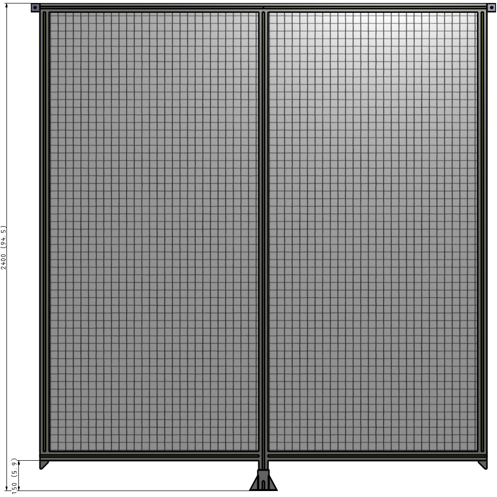 B7-2400-2200-0150-TYMFK DOUBLE PANEL-LEG IN CENTER AND TIE PLATE CONNECTORS 2400MM X 2200MM  1" MESH, AS A KIT