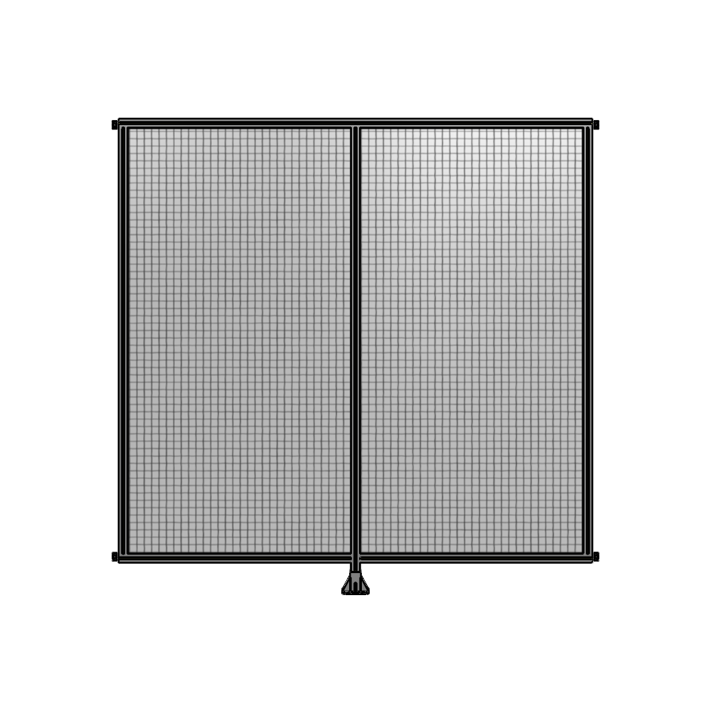 DOUBLE PANEL-LEG IN CENTER AND HINGE CONNECTORS 2400MM X 2400MM  1" MESH, FULLY ASSEMBLED