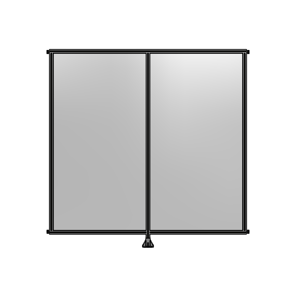 DOUBLE PANEL-LEG IN CENTER AND HINGE CONNECTORS 2400MM X 2400MM  1/4" POLYCARBONATE, ASSEMBLED