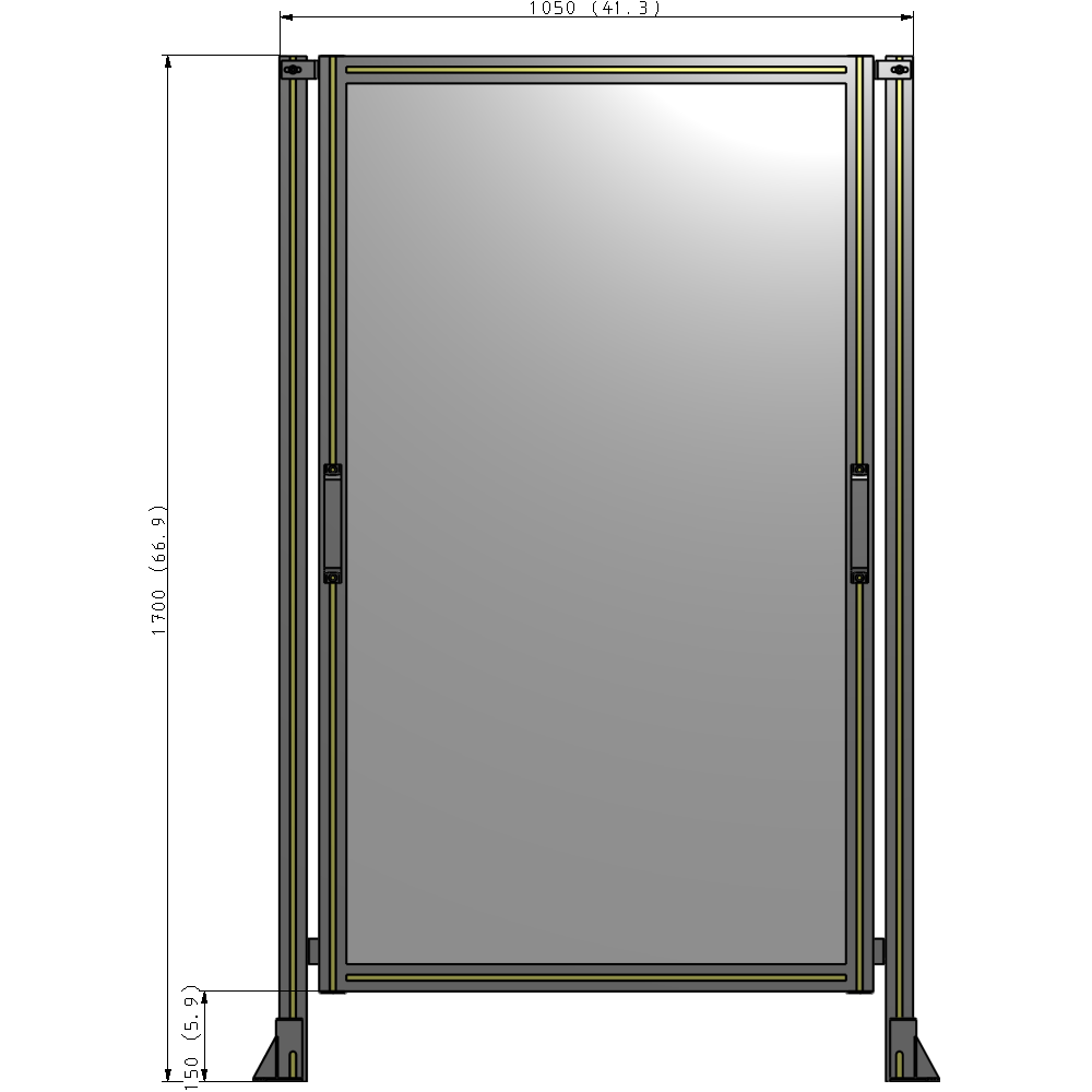 E3-1700-1050-0150-GYPTK SINGLE REMOVABLE PANEL WITH LEGS 1700MM X 1050MM 1/4" POLYCARBONATEONATE, AS A KIT