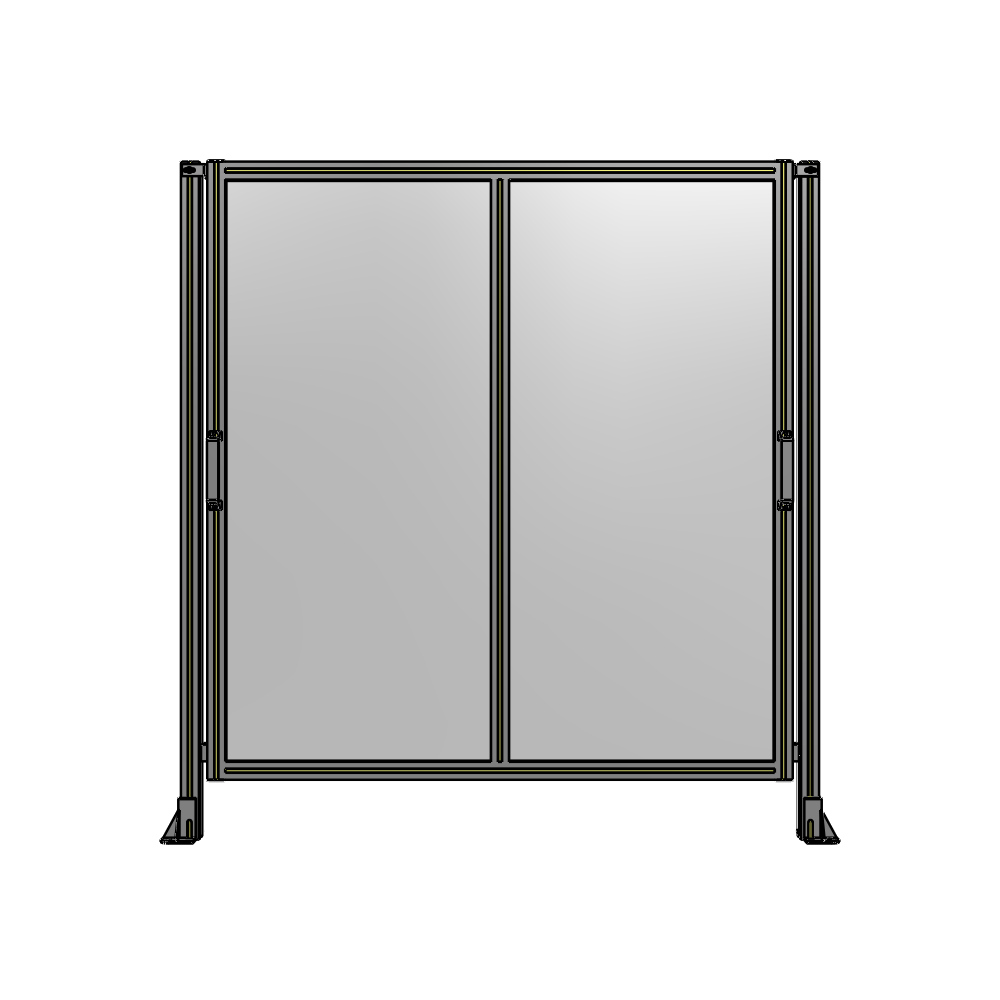 DOUBLE REMOVABLE PANEL WITH LEGS  1700MM X 1600MM 1/4" POLYCARBONATE, FULLY ASSEMBLED