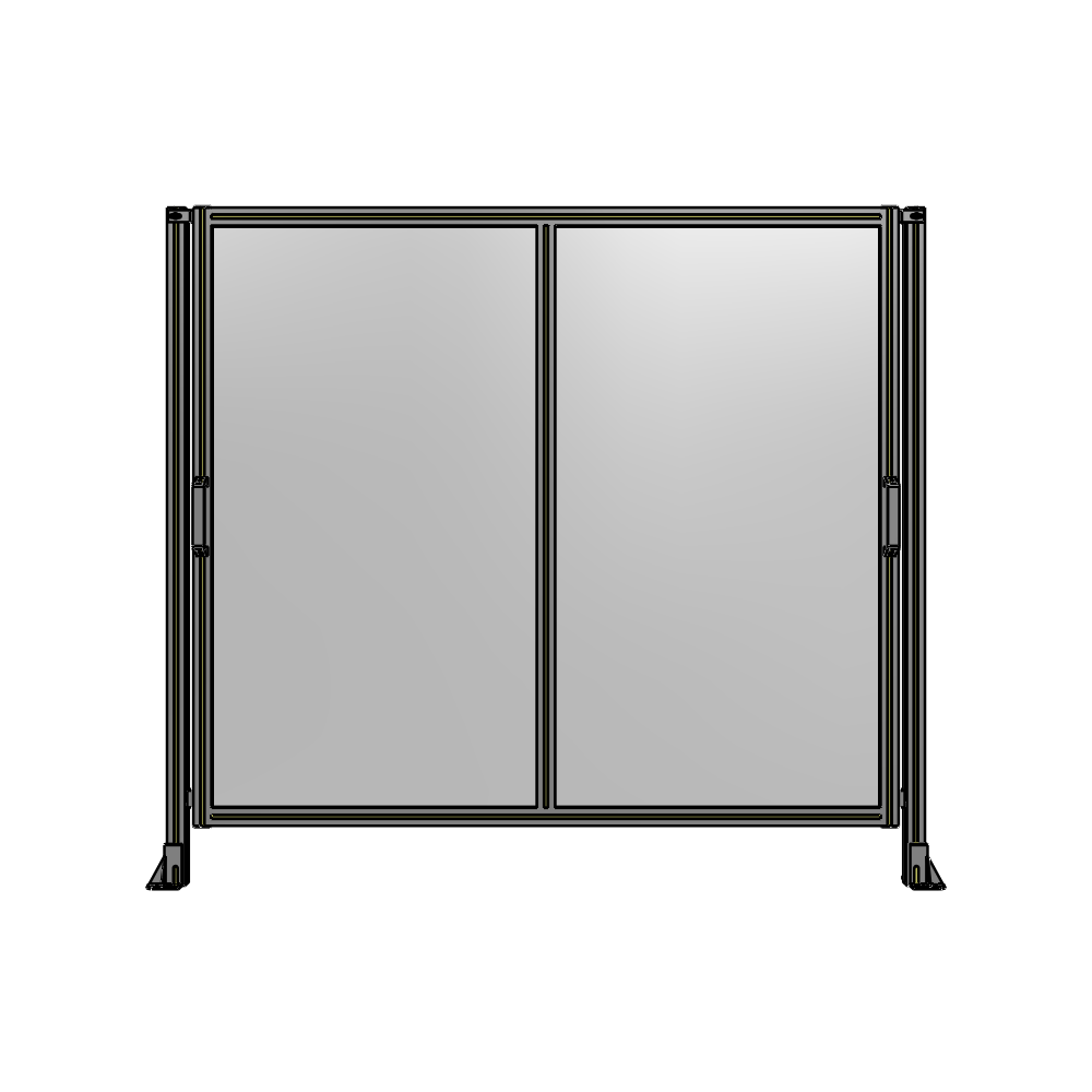 DOUBLE REMOVABLE PANEL WITH LEGS  1700MM X 1900MM 1/4" POLYCARBONATE, FULLY ASSEMBLED