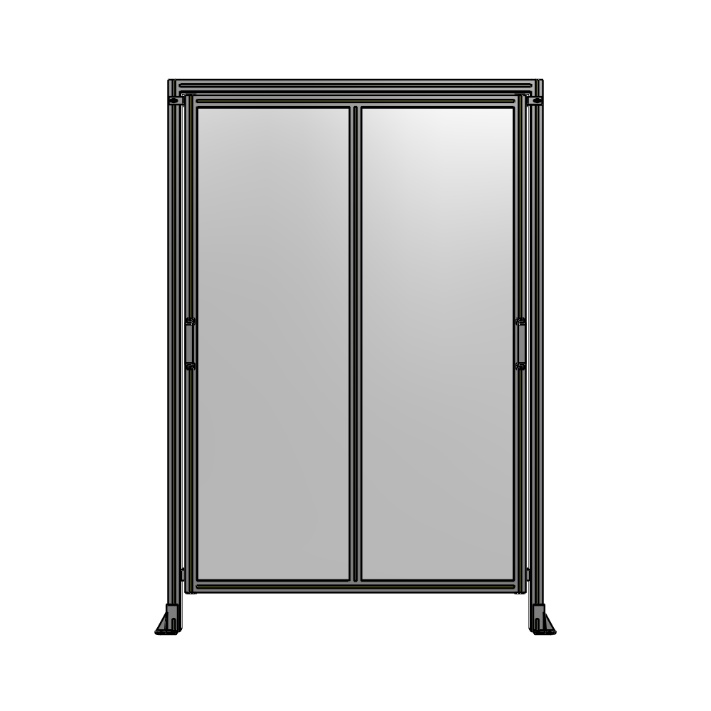 DOUBLE REMOVABLE PANEL WITH LEGS AND A HEADER  2135MM X 1450MM 1/4" POLYCARBONATE, FULLY ASSEMBLED