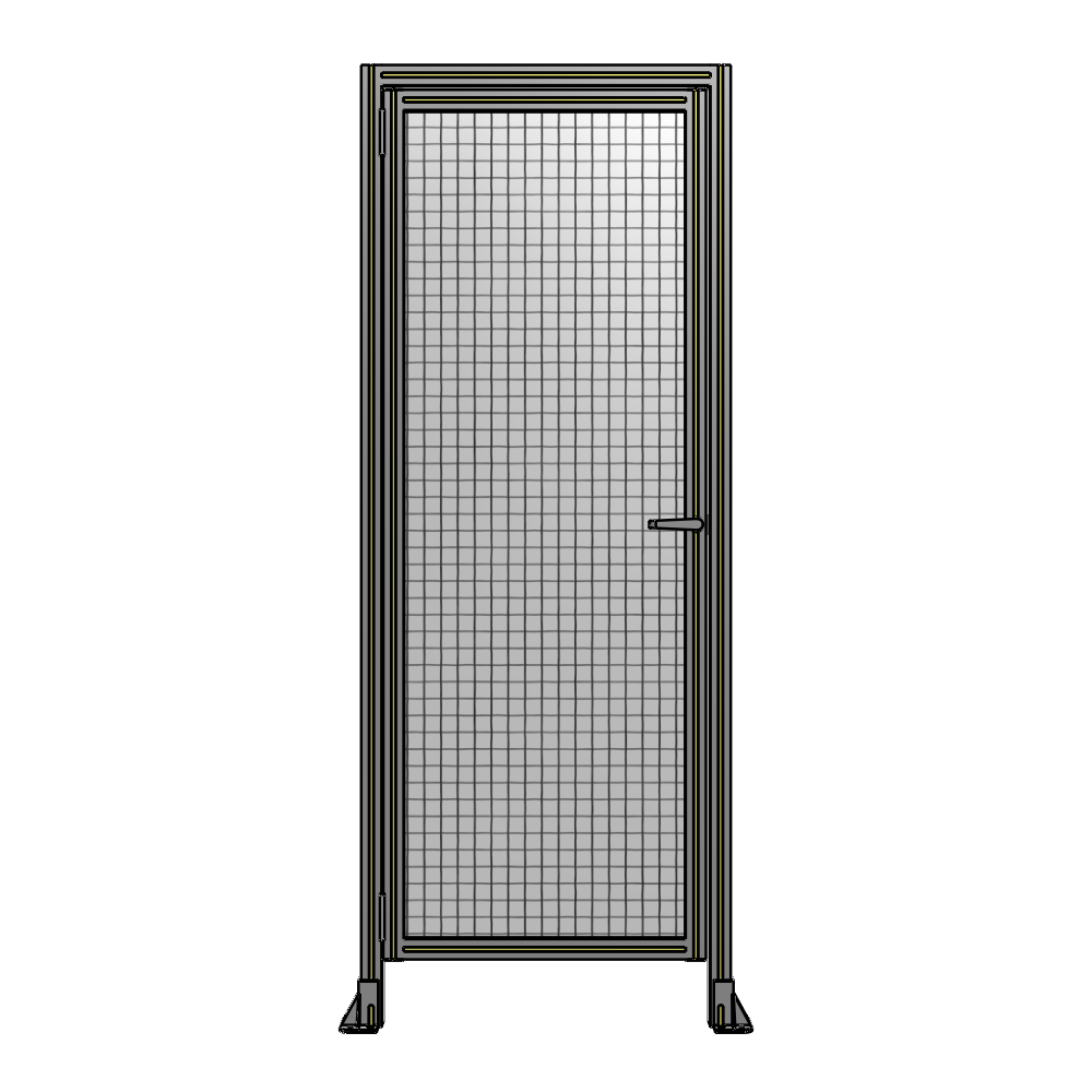 DOOR WITH HEADER, HANDLE WITH INTERNAL EGRESS ON RIGHT 2135MM X 820MM 1" MESH, FULLY ASSEMBLED