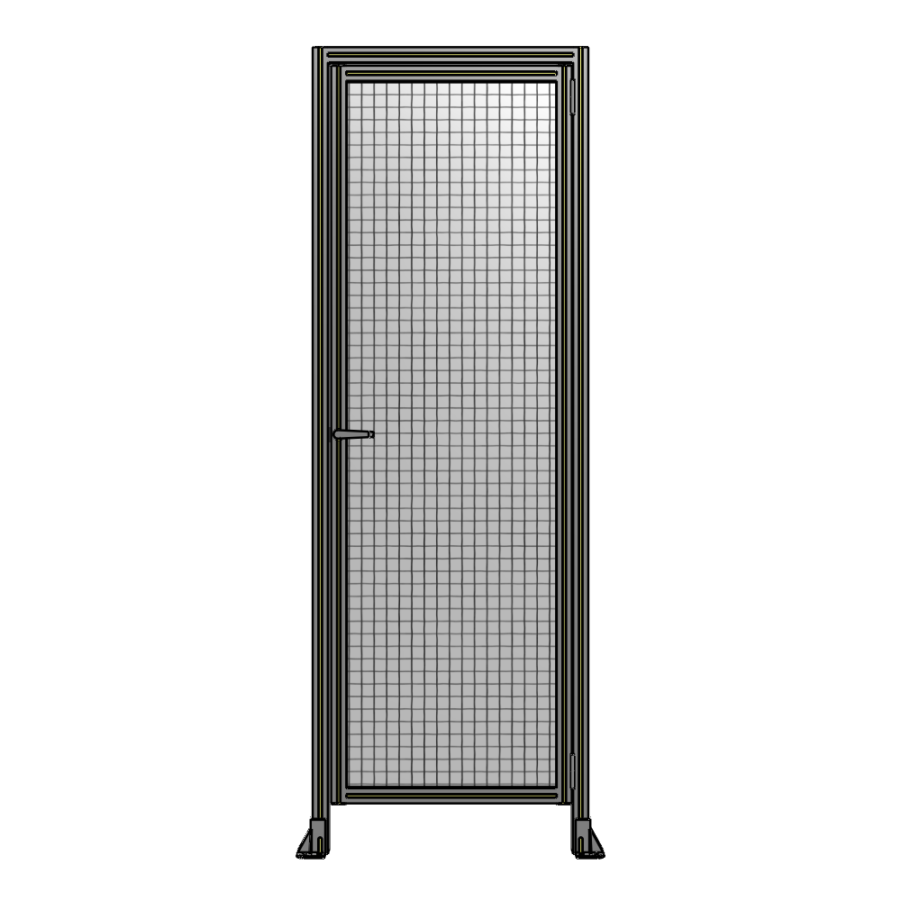 DOOR WITH HEADER, HANDLE WITH INTERNAL EGRESS ON LEFT 2400MM X 820MM 1" MESH, ASSEMBLED