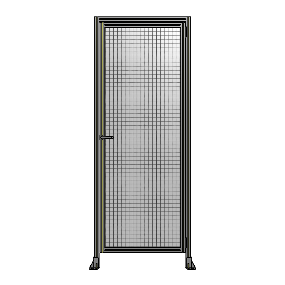 DOOR WITH HEADER, HANDLE WITH INTERNAL EGRESS ON LEFT 2400MM X 920MM 1" MESH, ASSEMBLED