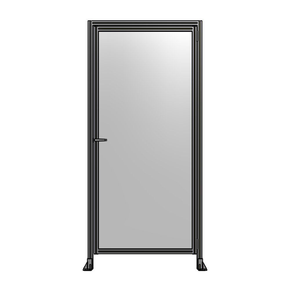 DOOR WITH HEADER, HANDLE WITH INTERNAL EGRESS ON LEFT 2400MM X 1100MM 1/4" POLYCARBONATE, AS A KIT