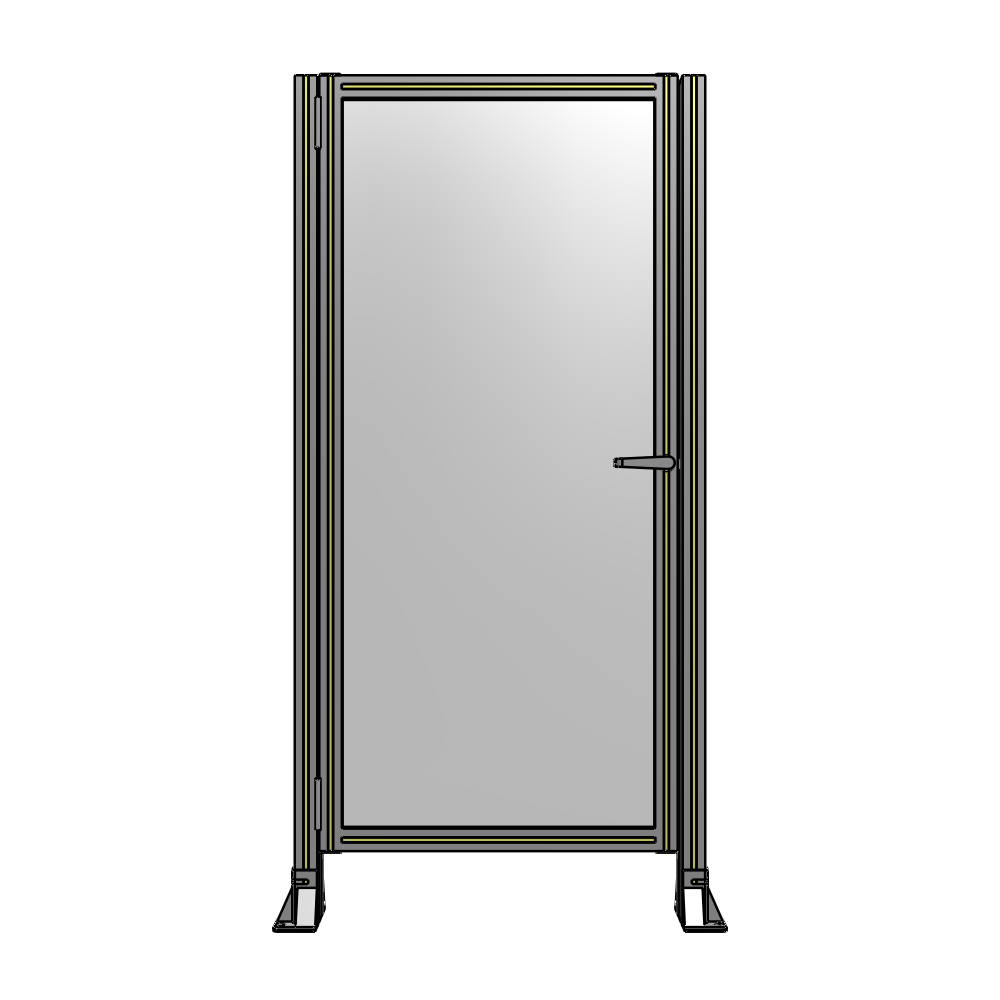 DOOR-ROBUST FRAME, HANDLE/INTERNAL EGRESS ON RIGHT 1700MM X 820MM 1/4" POLYCARBONATE, ASSEMBLED