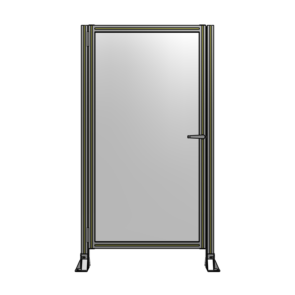 DOOR-ROBUST FRAME, HANDLE/INTERNAL EGRESS ON RIGHT 1700MM X 920MM 1/4" POLYCARBONATE, AS A KIT