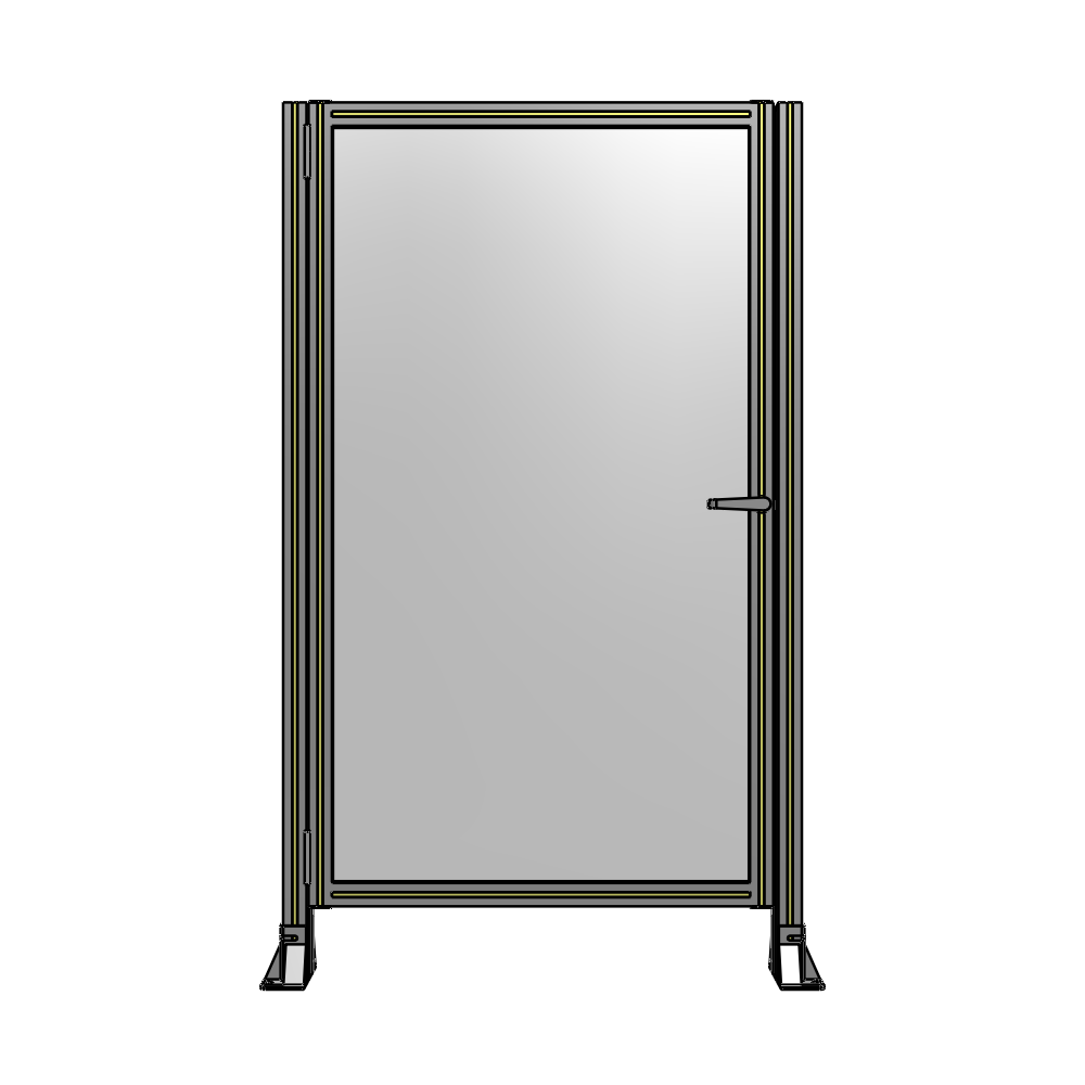 DOOR-ROBUST FRAME, HANDLE/INTERNAL EGRESS ON RIGHT 1700MM X 1000MM 1/4" POLYCARBONATE, AS A KIT