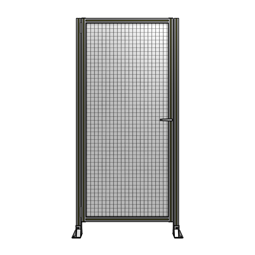 DOOR-ROBUST FRAME, HANDLE/INTERNAL EGRESS ON RIGHT 2135MM X 1000MM 1" MESH, FULLY ASSEMBLED