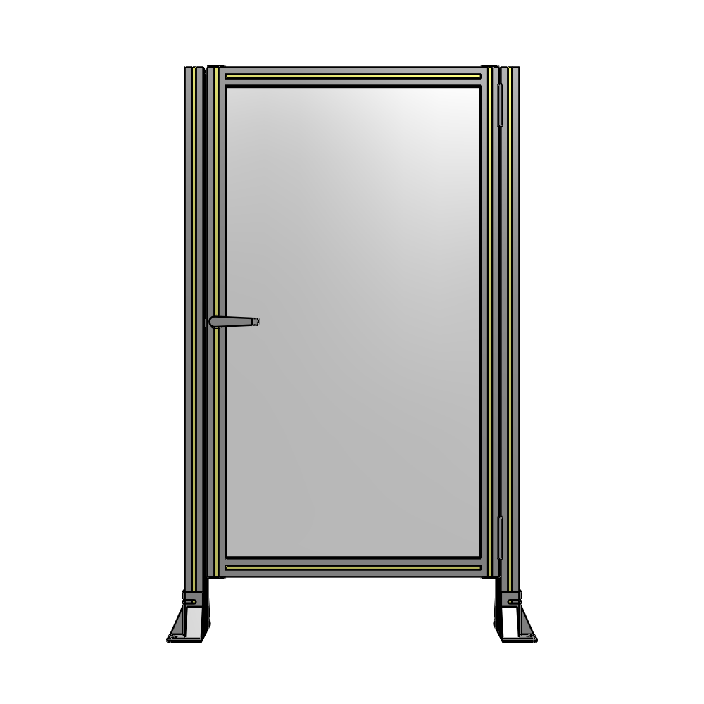 DOOR-ROBUST FRAME, HANDLE/INTERNAL EGRESS ON LEFT 1400MM X 820MM 1/4" POLYCARBONATE, ASSEMBLED