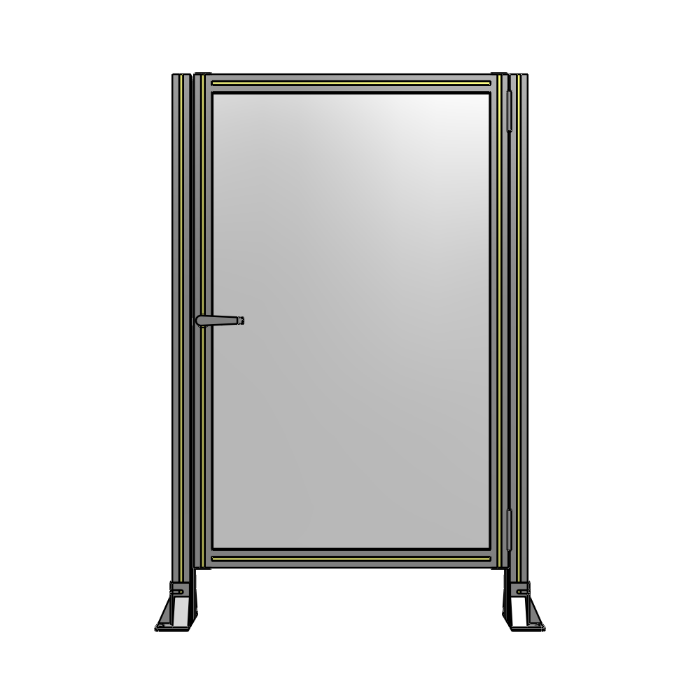 DOOR-ROBUST FRAME, HANDLE/INTERNAL EGRESS ON LEFT 1400MM X 900MM 1/4" POLYCARBONATE, AS A KIT