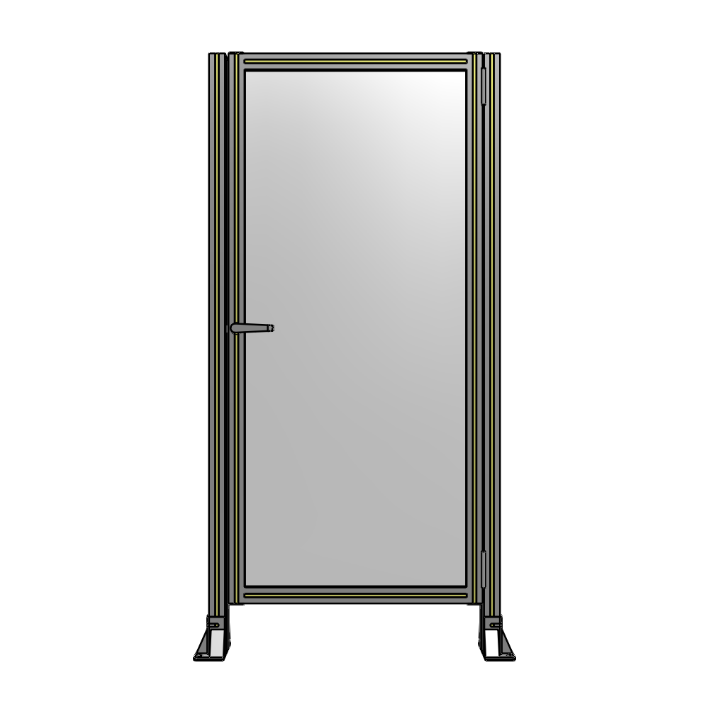 DOOR-ROBUST FRAME, HANDLE/INTERNAL EGRESS ON LEFT 1700MM X 820MM 1/4" POLYCARBONATE, ASSEMBLED