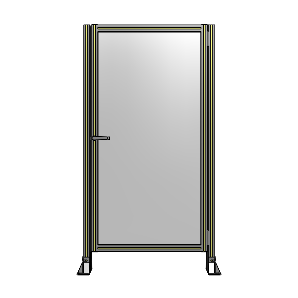 DOOR-ROBUST FRAME, HANDLE/INTERNAL EGRESS ON LEFT 1700MM X 900MM 1/4" POLYCARBONATE, AS A KIT