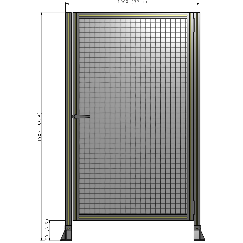 G6-1700-1000-0150-EYMTK DOOR-ROBUST FRAME, HANDLE/INTERNAL EGRESS ON LEFT 1700MM X 1000MM 1" MESH, AS A KIT