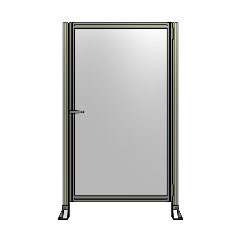 DOOR-ROBUST FRAME, HANDLE/INTERNAL EGRESS ON LEFT 1700MM X 1000MM 1/4" POLYCARBONATE, ASSEMBLED