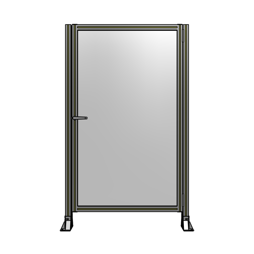 DOOR-ROBUST FRAME, HANDLE/INTERNAL EGRESS ON LEFT 1700MM X 1020MM 1/4" POLYCARBONATE, ASSEMBLED