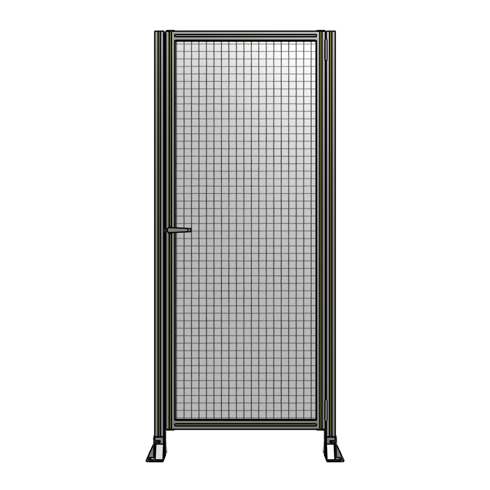 DOOR-ROBUST FRAME, HANDLE/INTERNAL EGRESS ON LEFT 2135MM X 900MM 1" MESH, FULLY ASSEMBLED