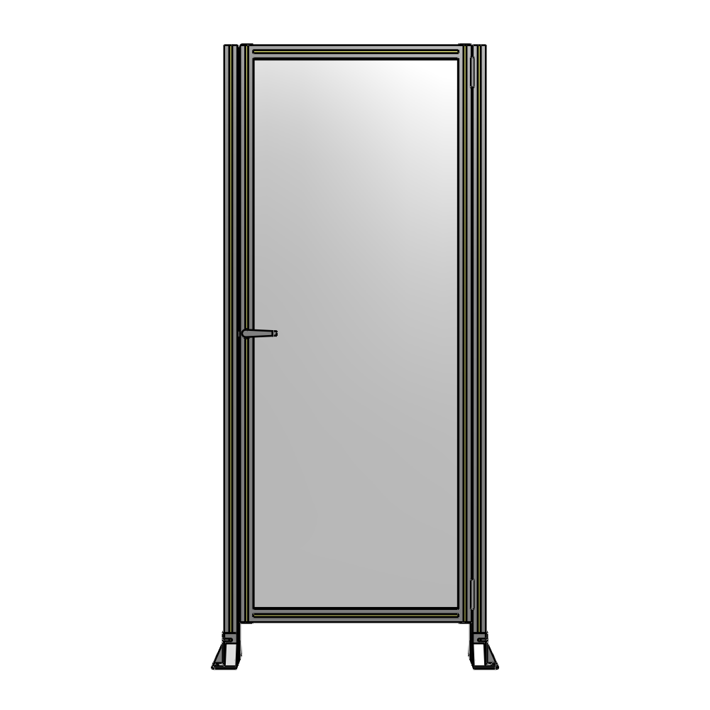 DOOR-ROBUST FRAME, HANDLE/INTERNAL EGRESS ON LEFT 2135MM X 900MM 1/4" POLYCARBONATE, AS A KIT