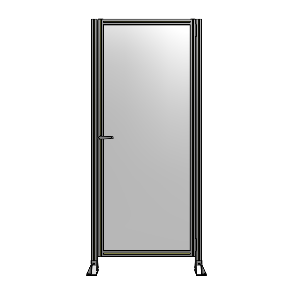 DOOR-ROBUST FRAME, HANDLE/INTERNAL EGRESS ON LEFT 2135MM X 920MM 1/4" POLYCARBONATE, AS A KIT