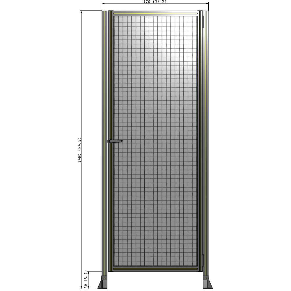 G6-2400-0920-0150-EYMTK DOOR-ROBUST FRAME, HANDLE/INTERNAL EGRESS ON LEFT 2135MM X 920MM 1" MESH, AS A KIT