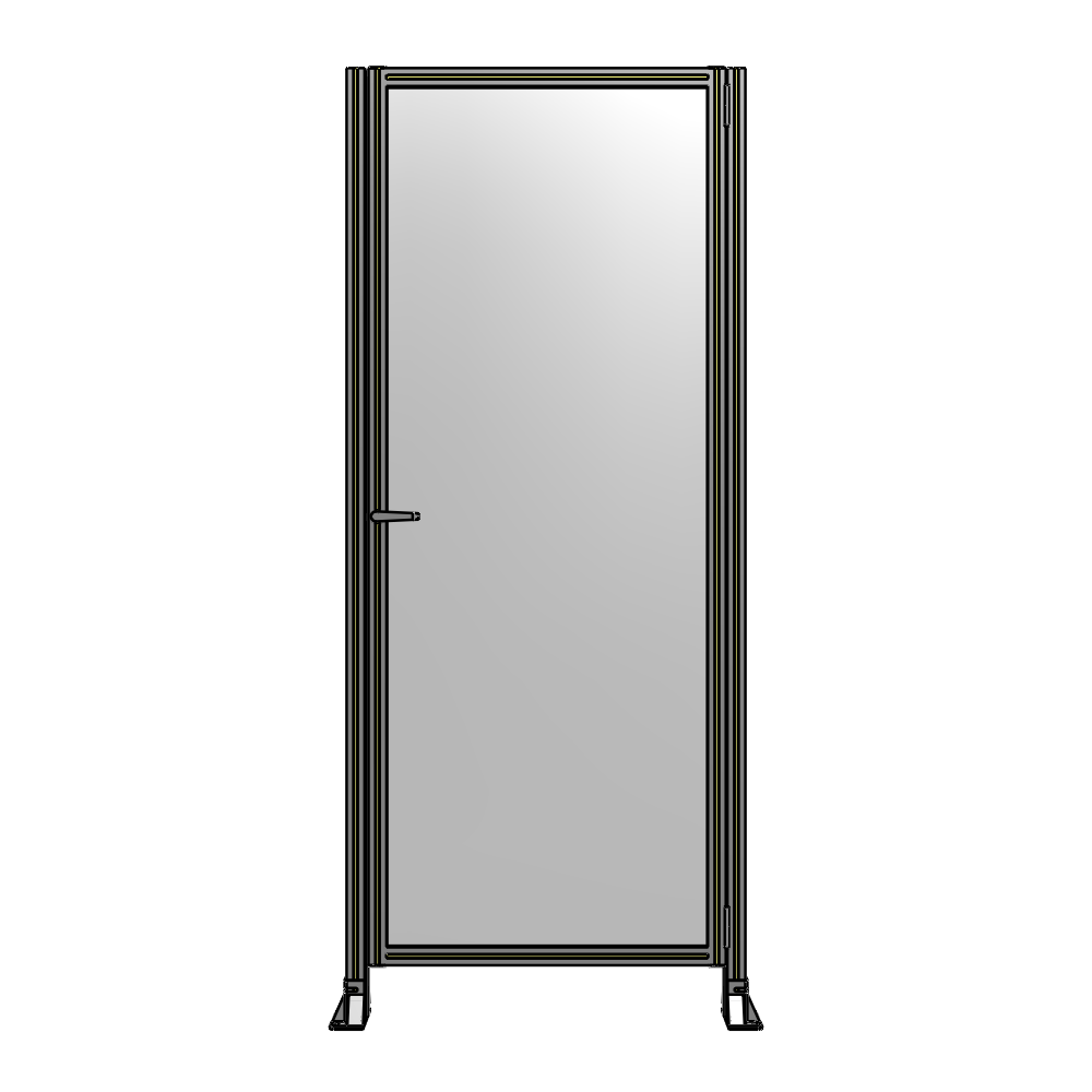 DOOR-ROBUST FRAME, HANDLE/INTERNAL EGRESS ON LEFT 2135MM X 1000MM 1/4" POLYCARBONATE, ASSEMBLED