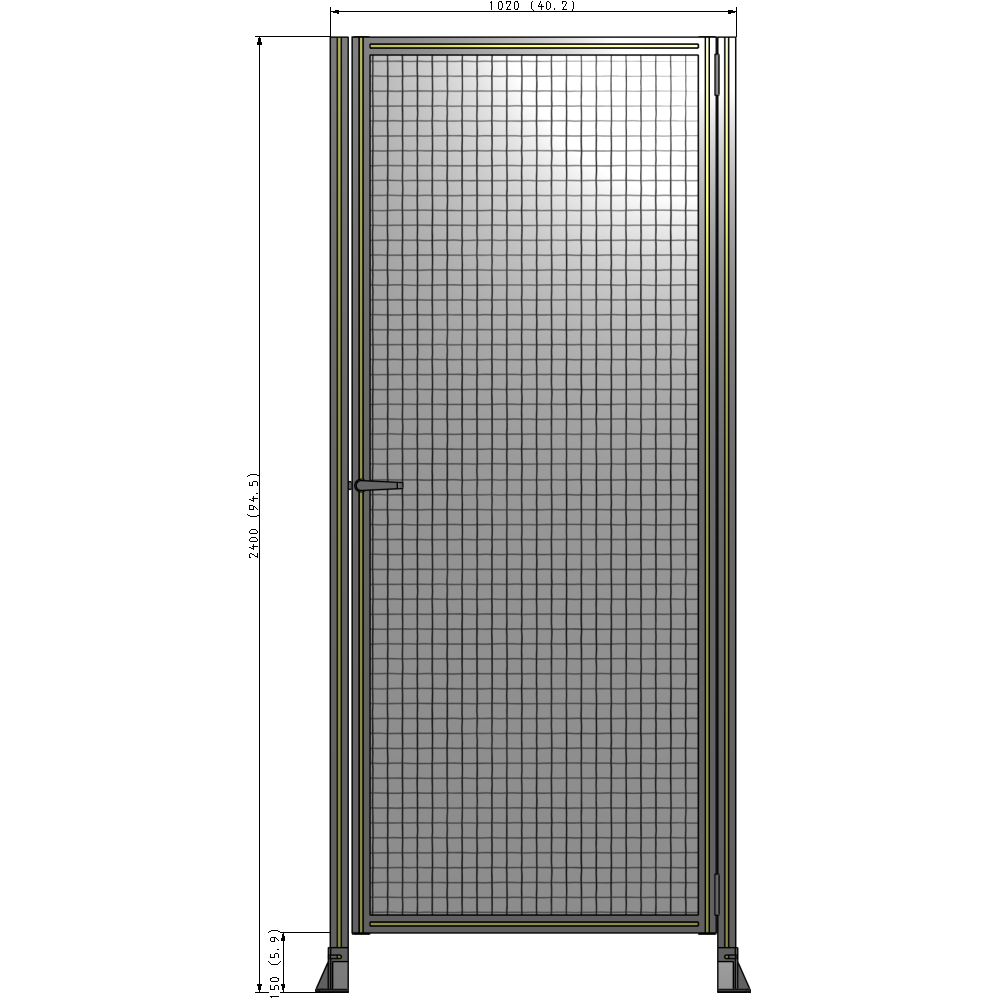 G6-2400-1020-0150-EYMTK DOOR-ROBUST FRAME, HANDLE/INTERNAL EGRESS ON LEFT 2135MM X 1020MM 1" MESH, AS A KIT