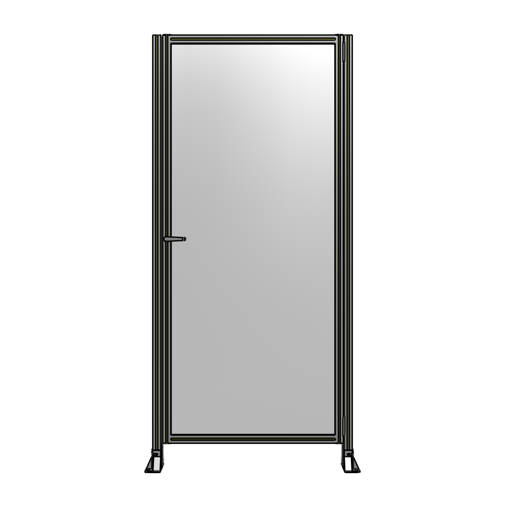 DOOR-ROBUST FRAME, HANDLE/INTERNAL EGRESS ON LEFT 2135MM X 1100MM 1/4" POLYCARBONATE, AS A KB100:B195IT