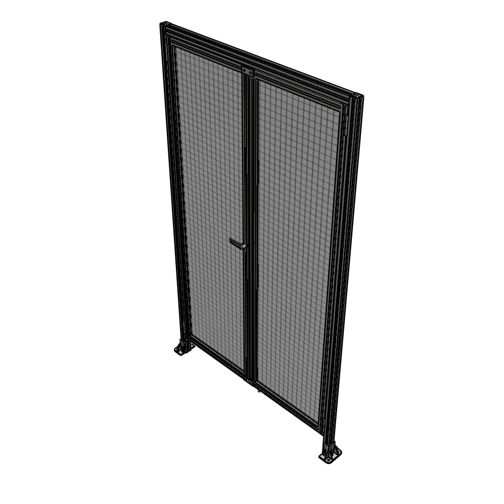 J1-2400-1400-0150-TYMTK SINGLE PANEL, DOUBLE DOOR WITH HEADER-HANDLE ON LEFT 2400MM X 1400MM  1" MESH, AS A KIT