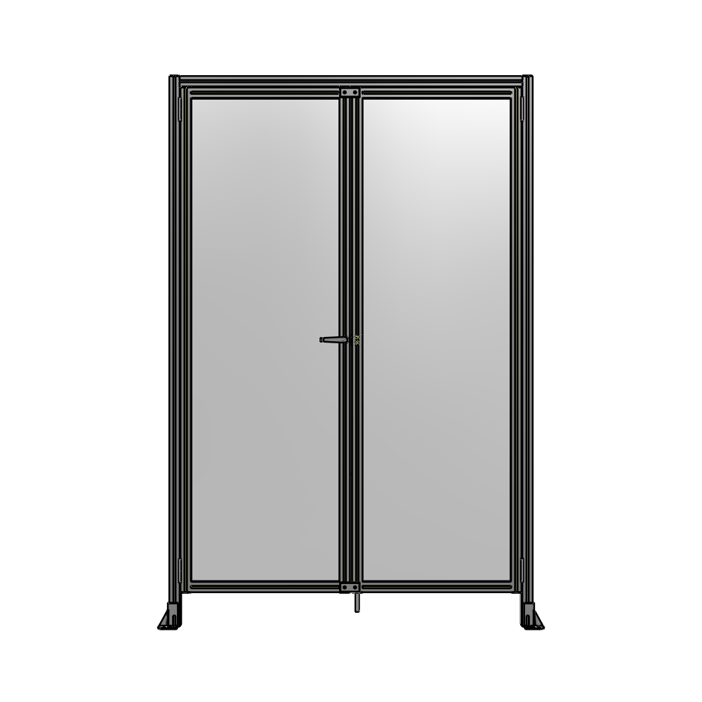 SINGLE PANEL, DOUBLE DOOR WITH HEADER-HANDLE ON LEFT 2400MM X 1600MM  1/4" POLYCARBONATE, AS A KIT