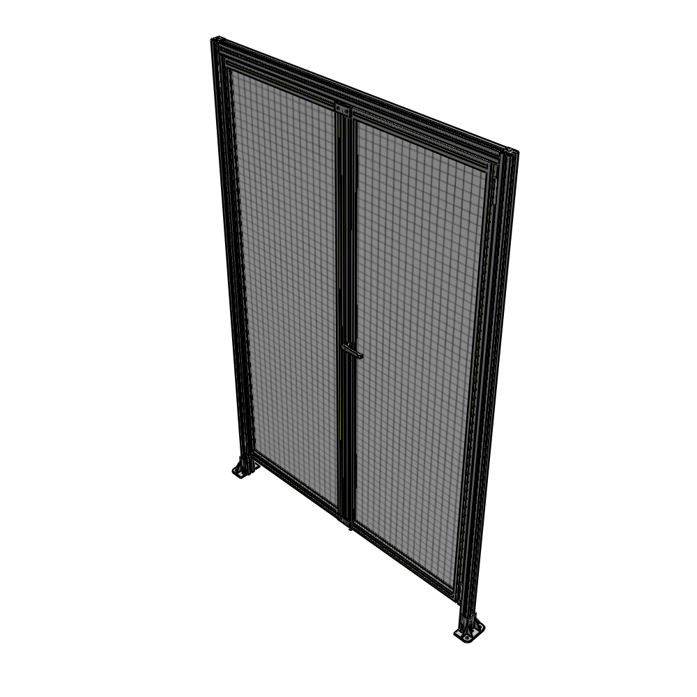 J1-2400-1600-0150-UYMTA SINGLE PANEL, DOUBLE DOOR WITH HEADER-HANDLE ON RIGHT 2400MM X 1600MM  1" MESH, ASSEMBLED
