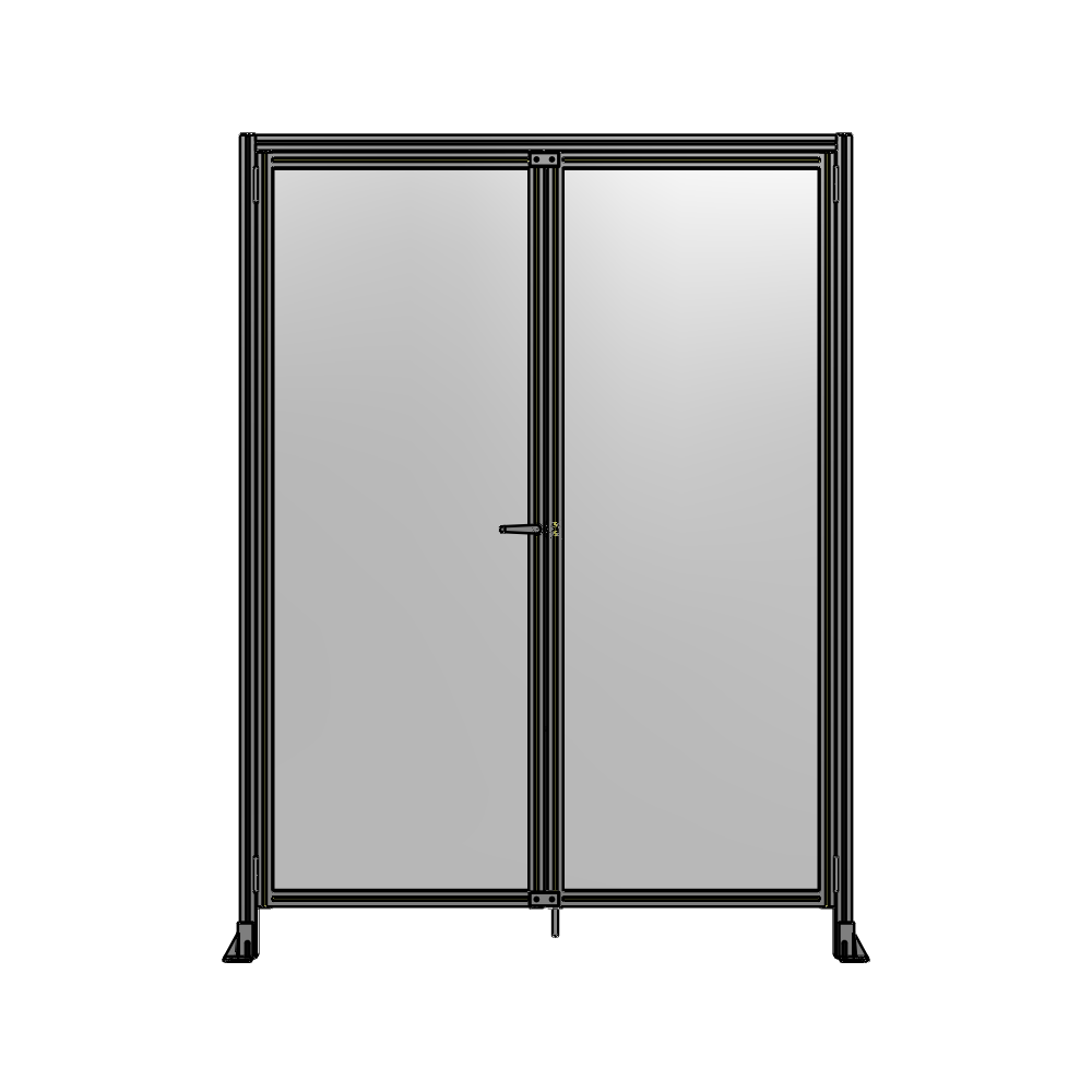SINGLE PANEL, DOUBLE DOOR WITH HEADER-HANDLE ON LEFT 2400MM X 1800MM  1/4" POLYCARBONATE, AS A KIT