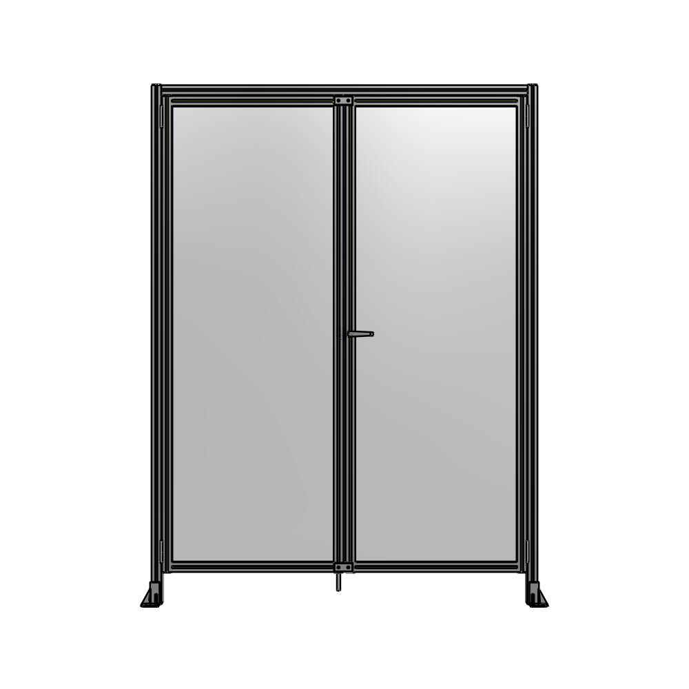 SINGLE PANEL, DOUBLE DOOR WITH HEADER-HANDLE ON RIGHT 2400MM X 1800MM  1/4" POLYCARBONATE, AS A KIT