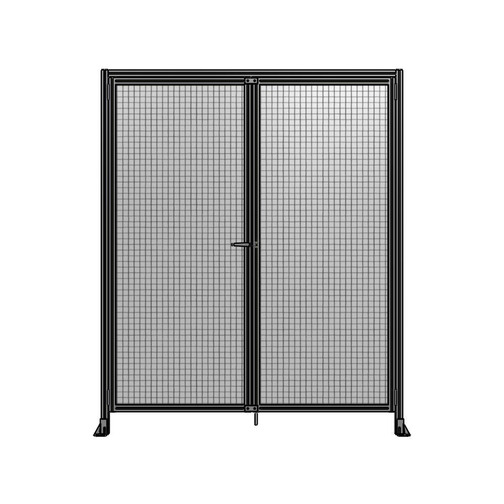 SINGLE PANEL, DOUBLE DOOR WITH HEADER-HANDLE ON LEFT 2400MM X 2000MM  1" MESH, ASSEMBLED