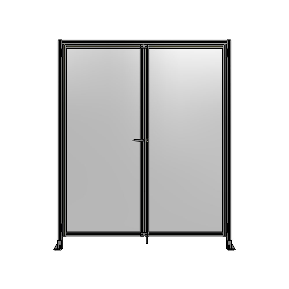 SINGLE PANEL, DOUBLE DOOR WITH HEADER-HANDLE ON LEFT 2400MM X 2000MM  1/4" POLYCARBONATE, ASSEMBLED