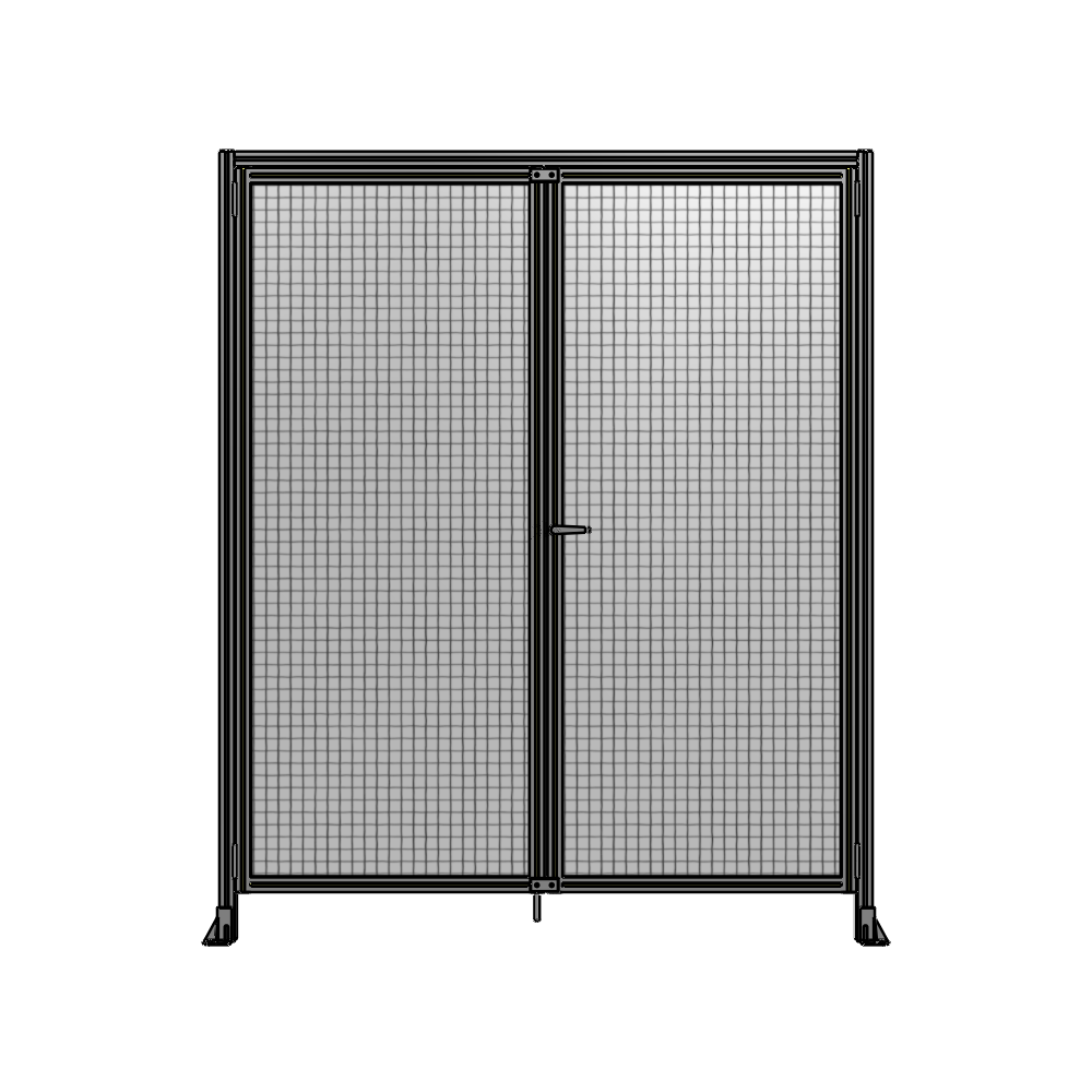 SINGLE PANEL, DOUBLE DOOR WITH HEADER-HANDLE ON RIGHT 2400MM X 2000MM  1" MESH, ASSEMBLED