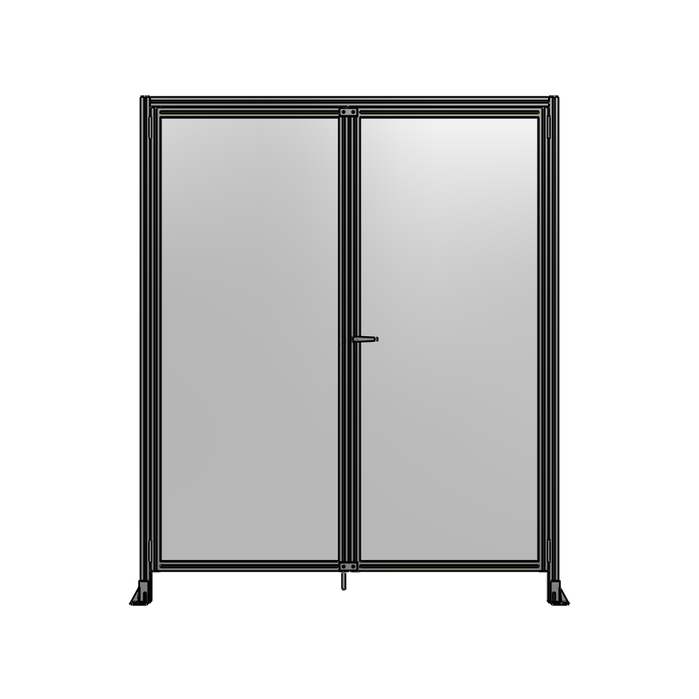 SINGLE PANEL, DOUBLE DOOR WITH HEADER-HANDLE ON RIGHT 2400MM X 2000MM  1/4" POLYCARBONATE, AS A KIT