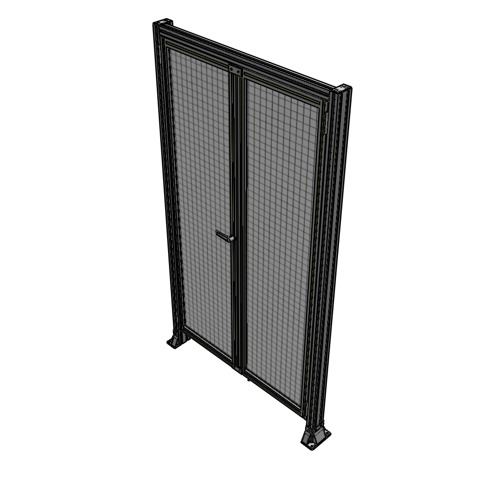 J3-2135-1200-0150-TYMTK SINGLE PANEL, DOUBLE DOOR-FRAME W/ HEADER-HANDLE ON LEFT 2135MM X 1200MM  1" MESH, AS A KIT