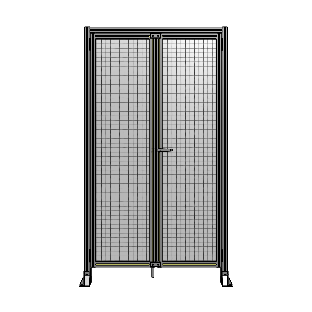 SINGLE PANEL, DOUBLE DOOR-FRAME W/ HEADER-HANDLE ON RIGHT 2135MM X 1200MM  1" MESH, AS A KIT