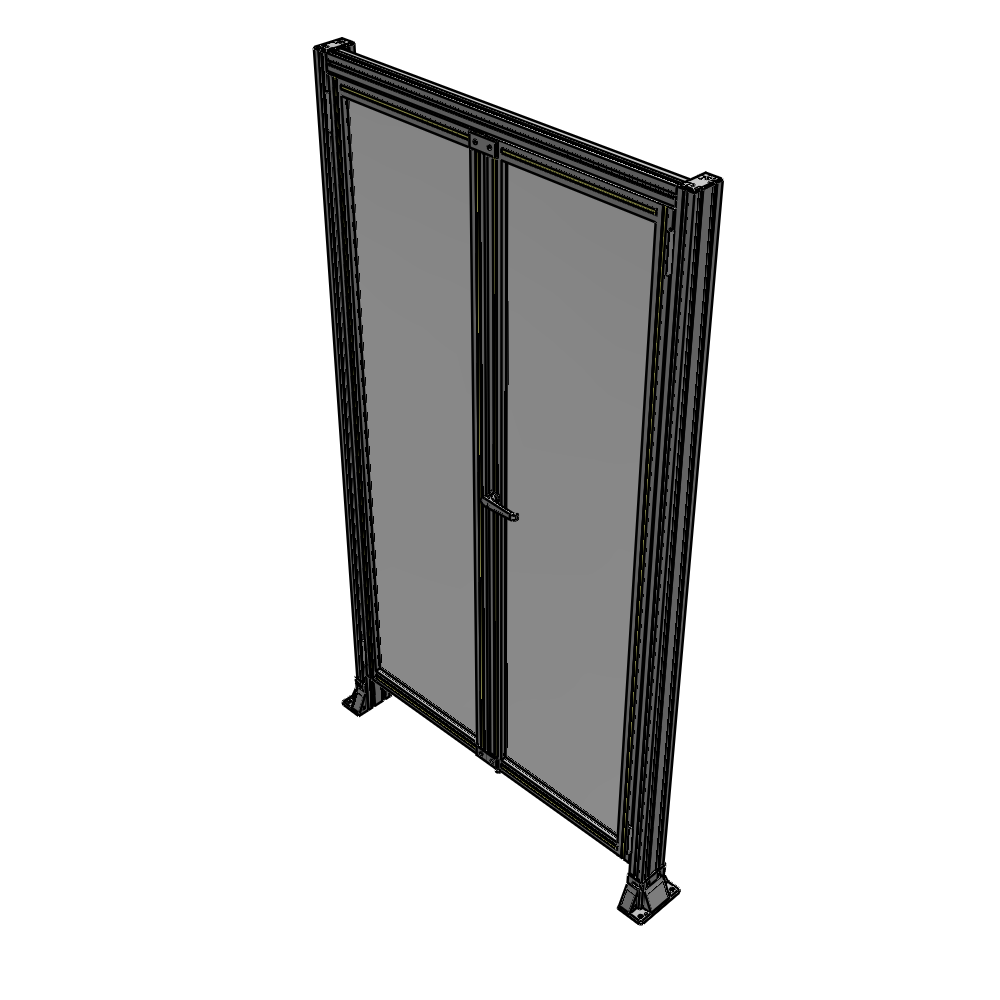 J3-2135-1200-0150-UYPTK SINGLE PANEL, DOUBLE DOOR-FRAME W/ HEADER-HANDLE ON RIGHT 2135MM X 1200MM  1/4" POLYCARB, AS A KIT