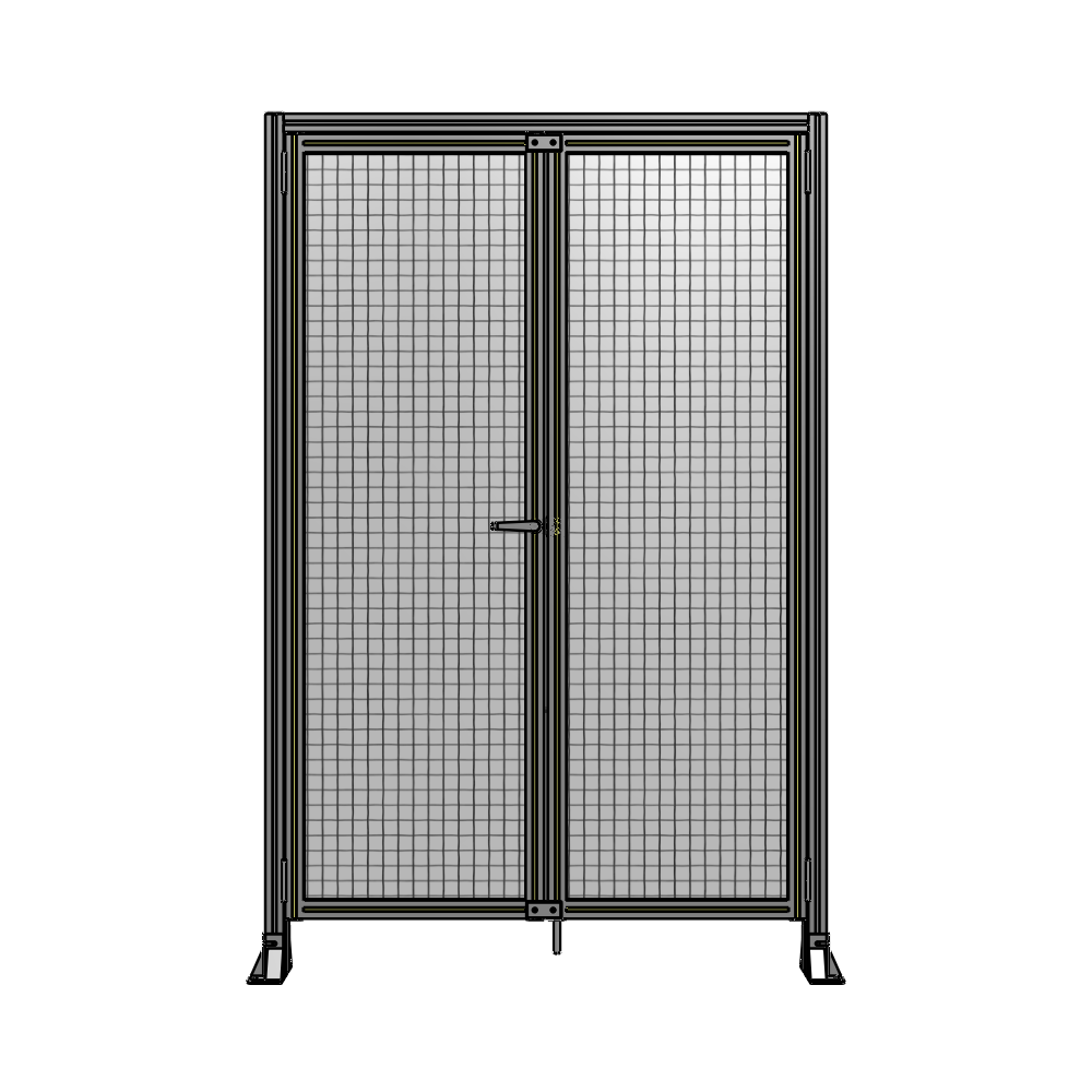 SINGLE PANEL, DOUBLE DOOR-FRAME W/ HEADER-HANDLE ON LEFT 2135MM X 1400MM  1" MESH, ASSEMBLED